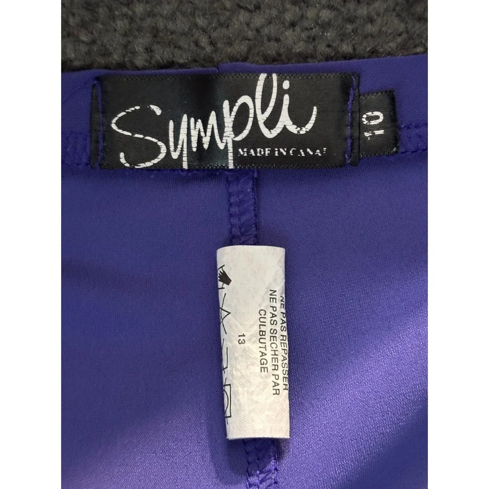 Sympli Legging Women's Size 10 Blue Polyester Stretch Elastic Waist Pull On - Picture 5 of 7